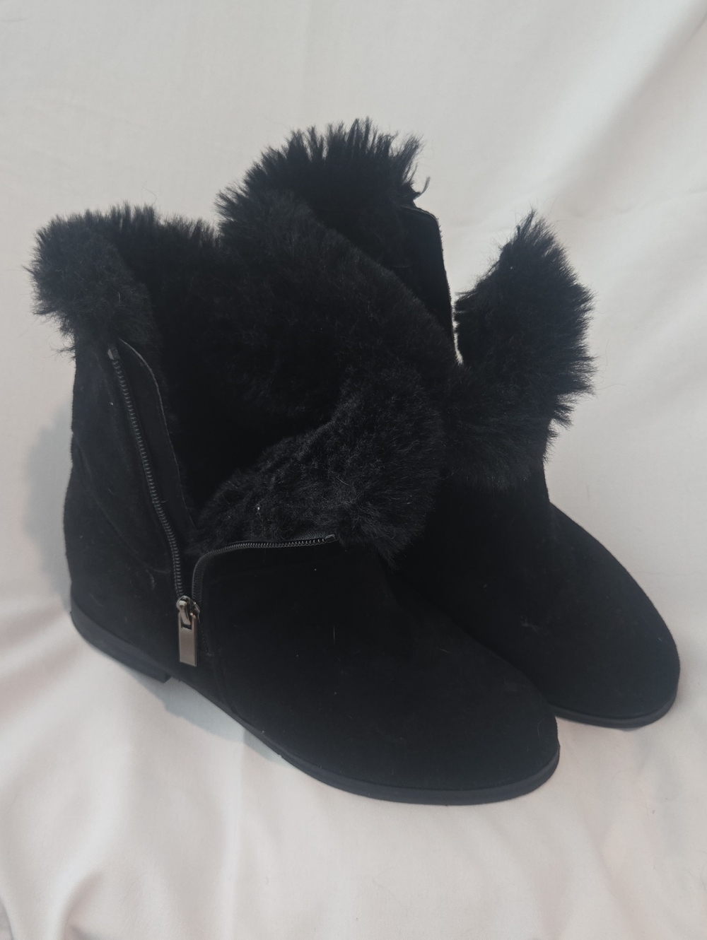 CozyBlack Faux-Fur Ankle Booties for Women